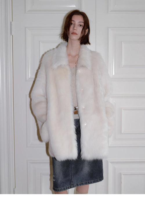 "Autumn Exclusive" Imported Toscana Shearing short lapel fur coat